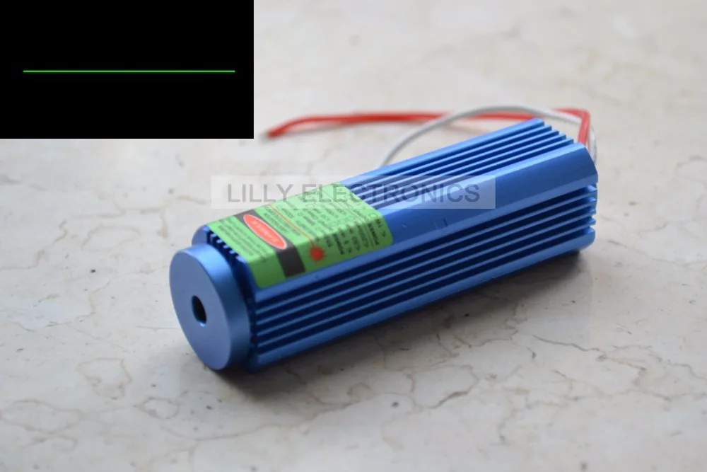 12V DC  515nm 520nm 50mW Focusable/Adjustable Dot Laser Module 25x75mm with US plug