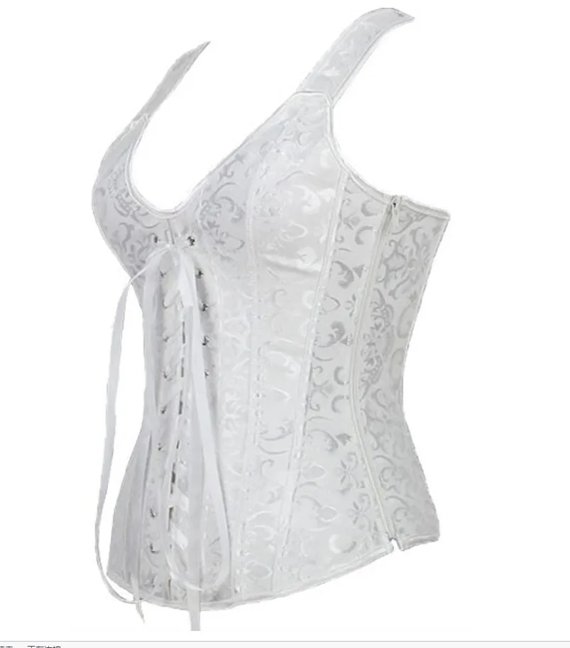 Для женщин готика жаккардовые плечевой ремень корсет бюстье Вес потери стимпанк