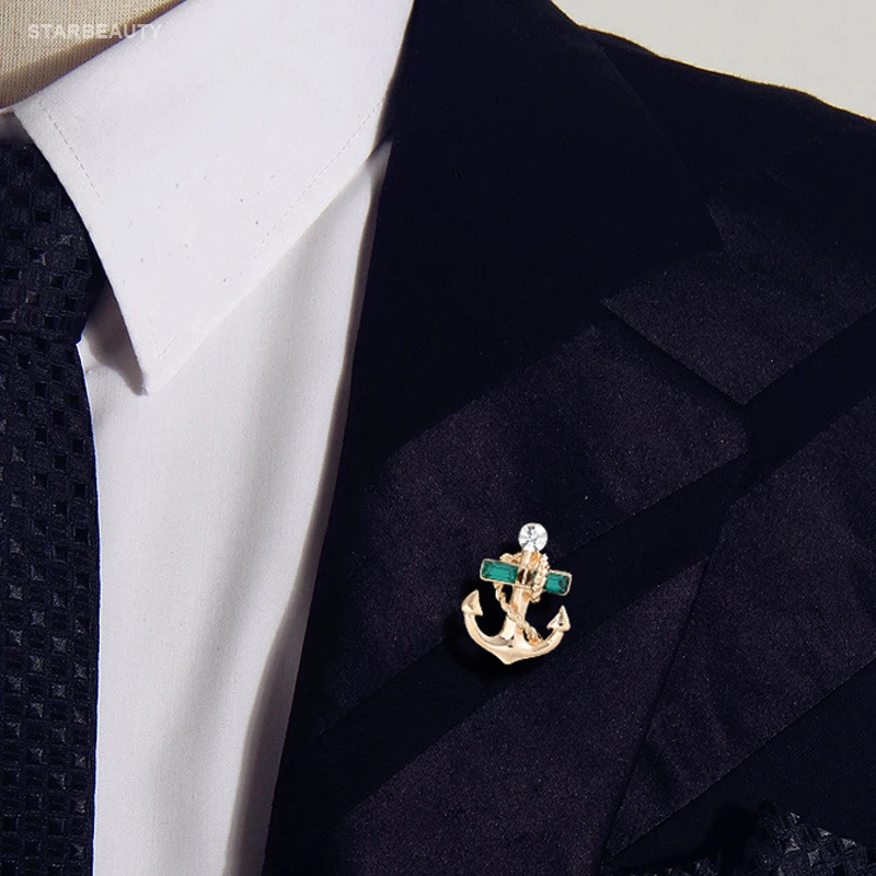 Брошь Якорь в форме глаза бутоньерка для костюма|for men brooch|brooch menmen brooch |