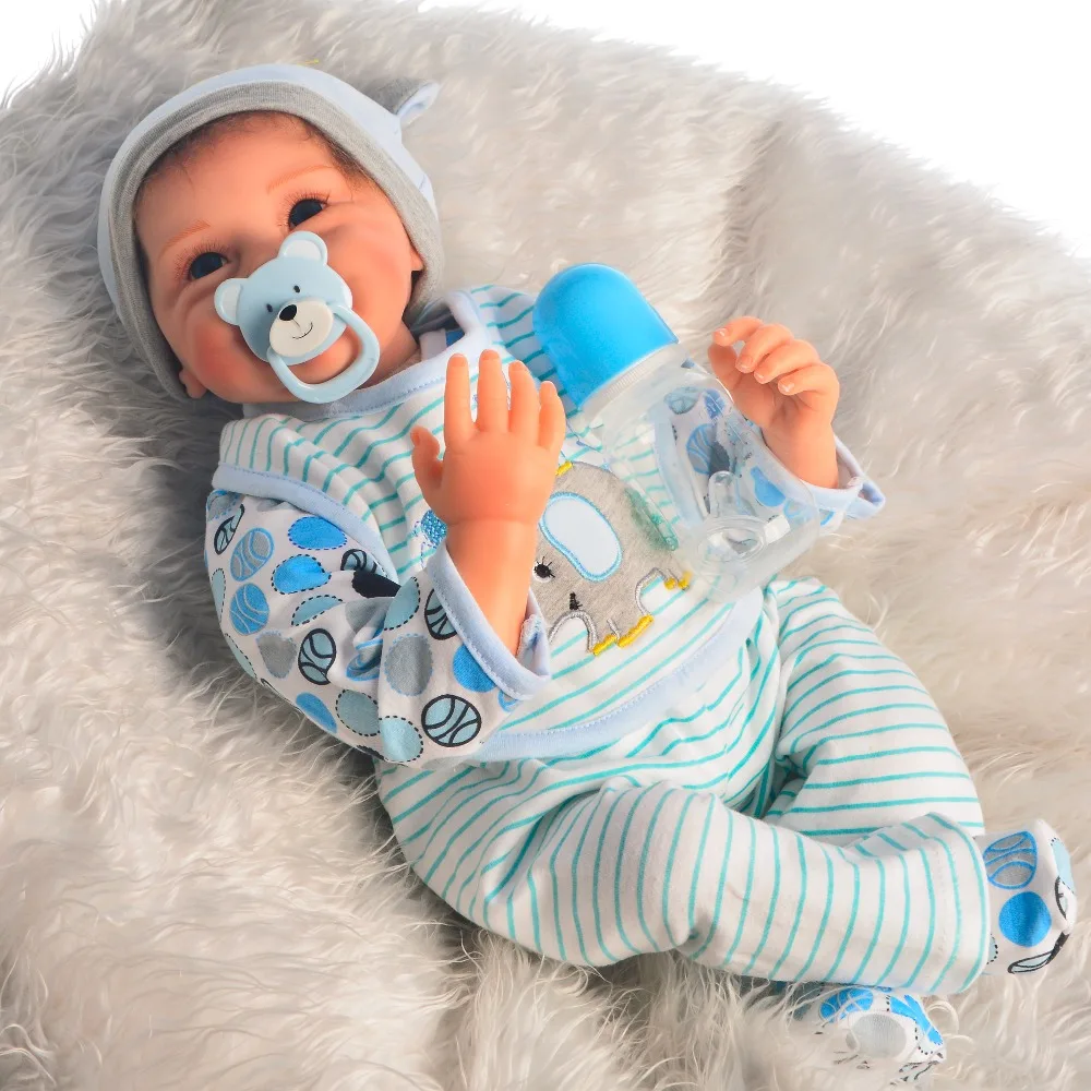 Уникальная кукла для мальчика smiley reborn 55 см силиконовые куклы новорожденных