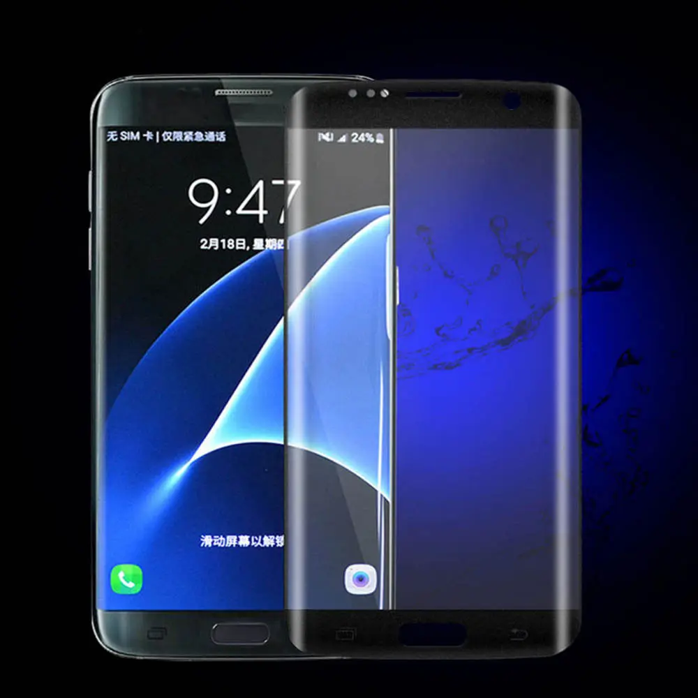 BROEYOUE закаленное Стекло для Samsung Galaxy S6 S7 S8 S9 Edge Plus 3D полный охват Экран защиты Флим крышка для Samsung Note 8 9 - Цвет: Black