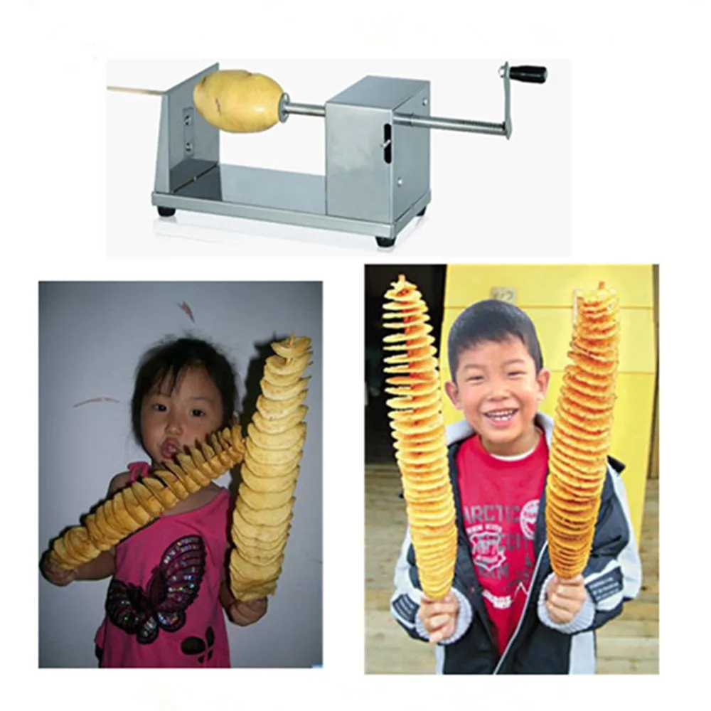 Скрученная спиральная овощерезка для картофеля с ручным приводом|Кухонные