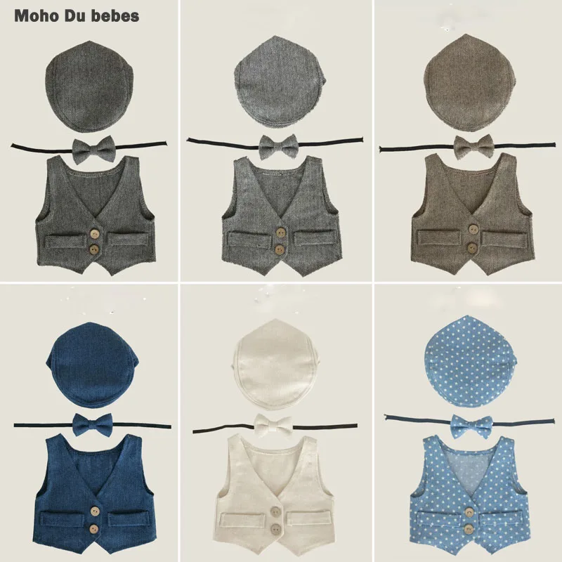 Новое поступление одежда для маленьких мальчиков жилет + шляпа Tieback комплект