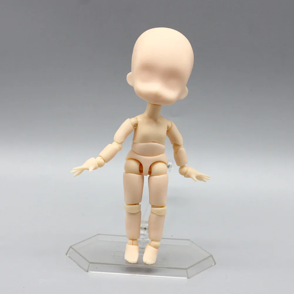 Skin Color OB11 11 см 1/12 Bjd кукла Обнаженная тело подвижный шарнирный Макияж DIY голые лица кукла Мода подарок игрушки для девочек кукла - Цвет: Skin Color