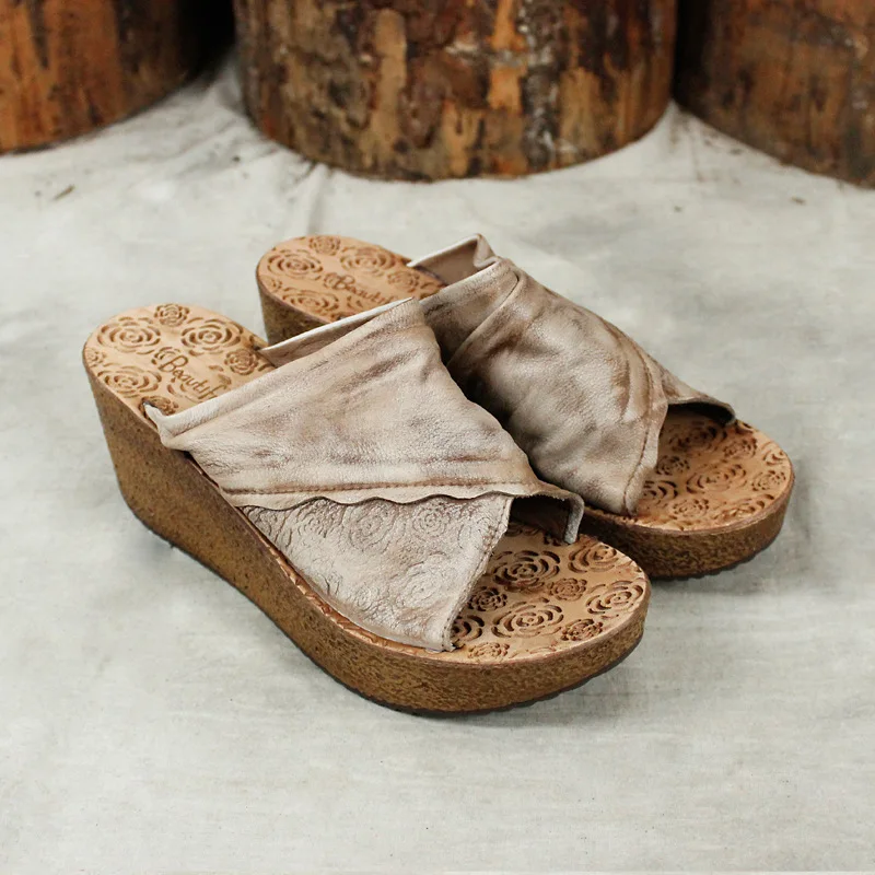 Новинка 2019 года сезон лето удобные женские шлепанцы ручной работы из натуральной