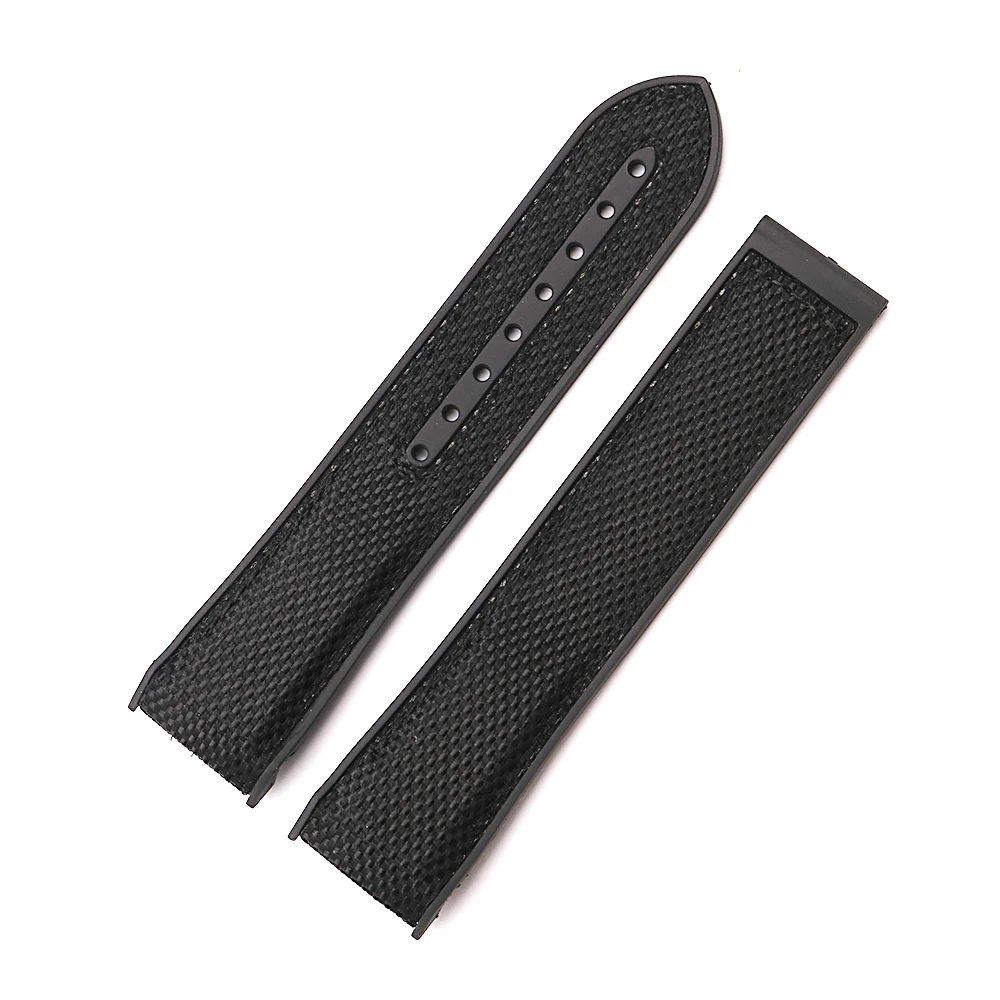 CARLYWET 20 22mm New Style High Quality Rubber Silicone With Nylon Replacement Watchband Strap Belt For Planet Ocean 45 42mm