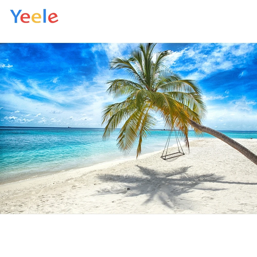 Yeele Sky Cloud Sea Beach пальмовое дерево качели летние детские фоны для фотосъемки