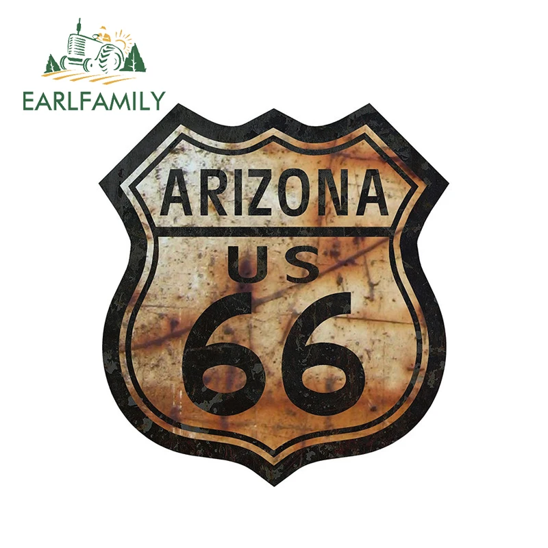 EARLFAMILY 13 см x 12 автостайлинг Автомобильная наклейка Route 66 Аризона US шоссе знак
