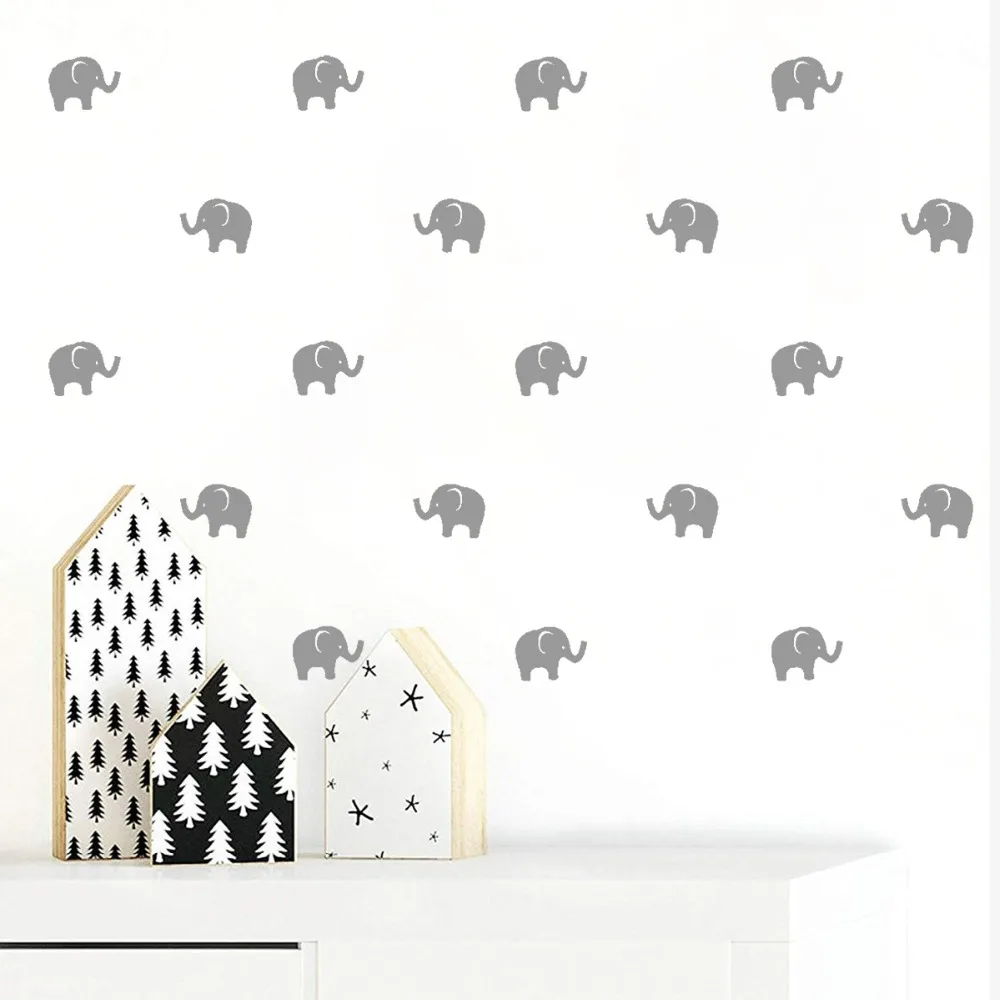 Милый слон настенная наклейка Настенный декор в виде лесного слона наклейки для