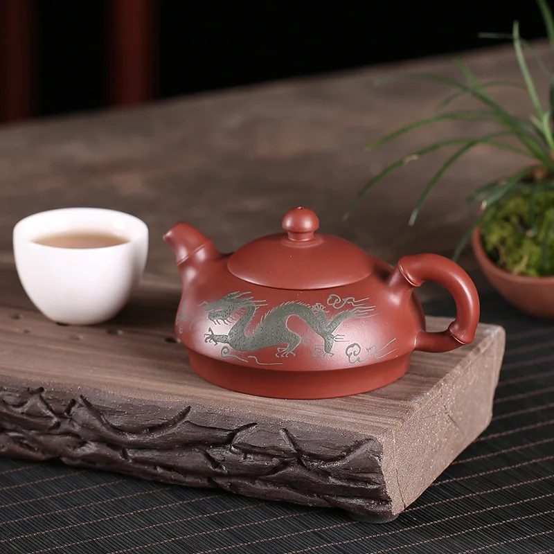 Фиолетовый песочный горшок для руды Dahongpao Xianglong половина Луны чистый ручной