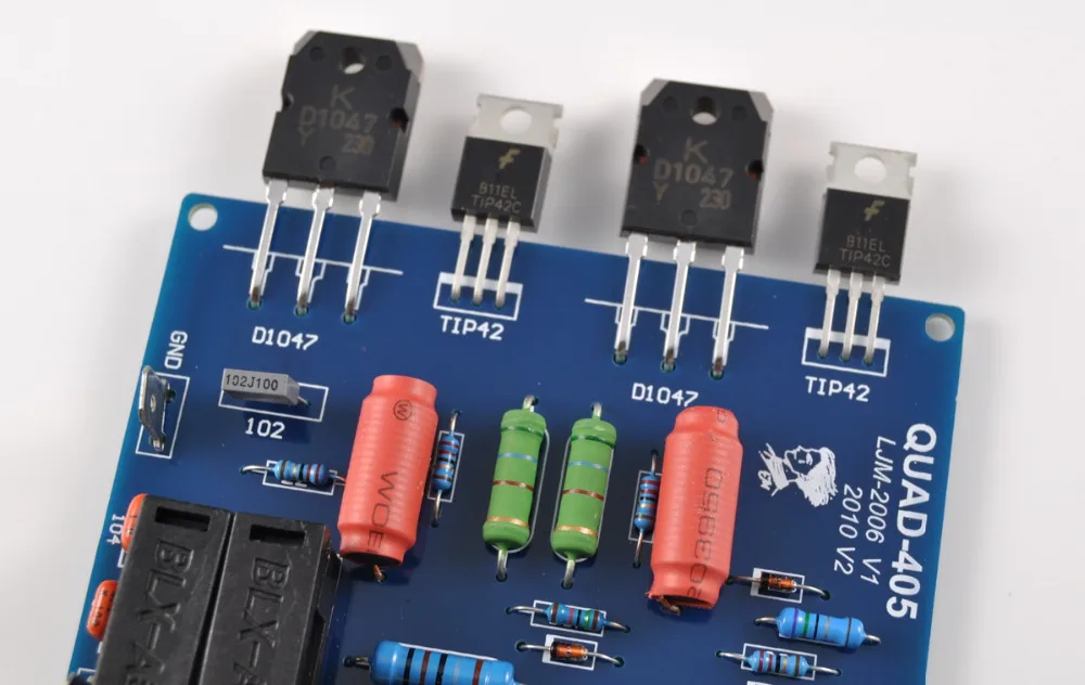 

1Pair 2 channels QUAD405 100W+100w Audio Power Amplifier Board DIY KIT Assembled board