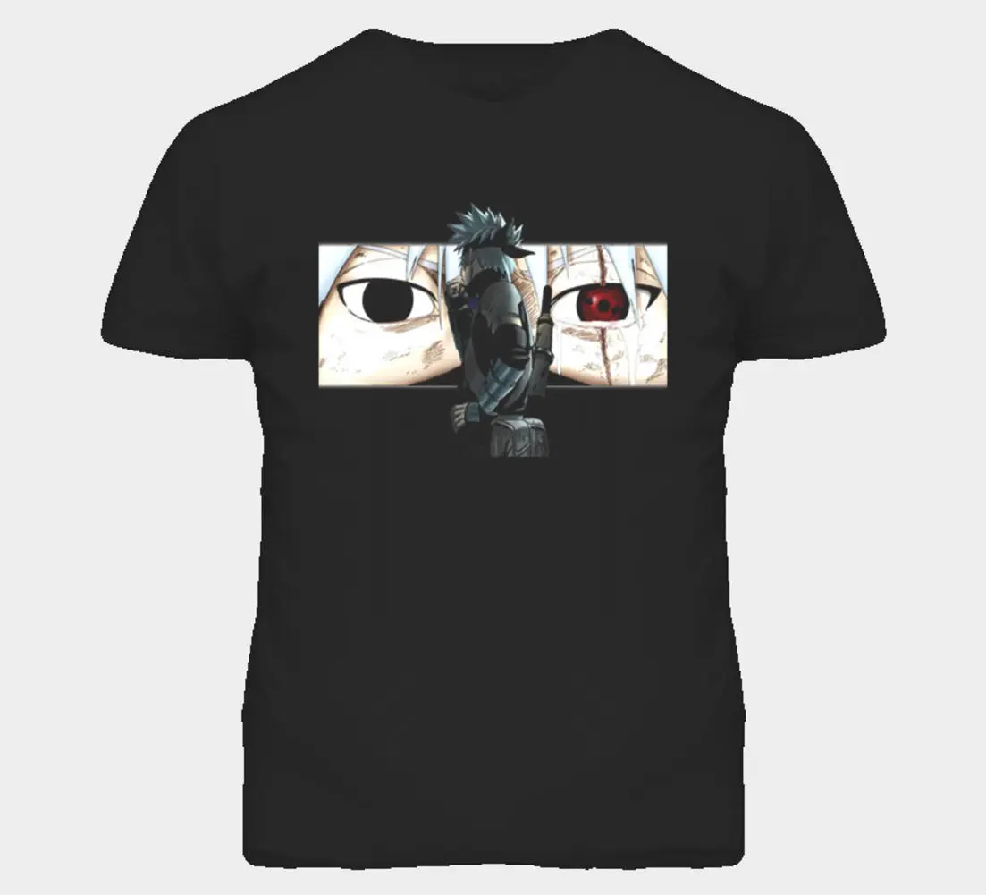 Наруто Hatake Sharingan Kakashi Ретро футболка Бесплатная доставка Harajuku топы Модные