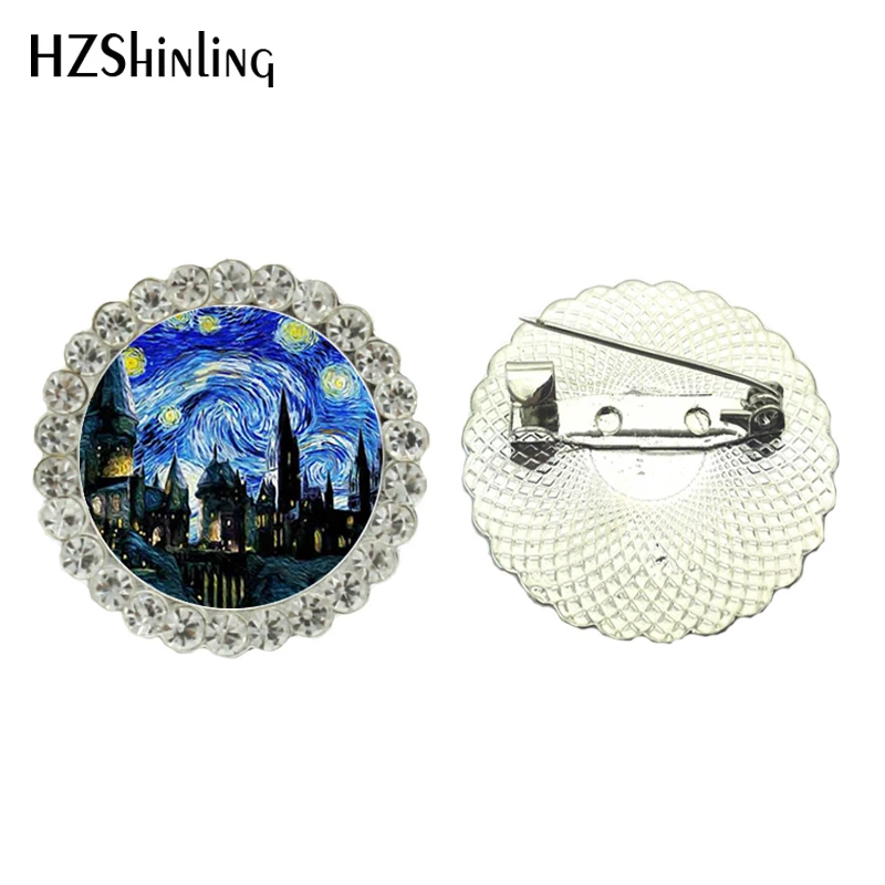 Брошь Винсента Ван Гога Звездная ночь с кристаллами|brooches for wedding|crystal broochbrooch fashion |