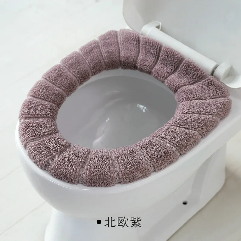 Nordic purple Горячая удобные бархатные коралловые крышки для ванной унитаза моющиеся стандартные мягкие тыквенные ленты для унитаза - Цвет: Nordic purple