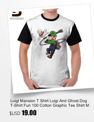 Luigi Mansion футболка Luigi футболка уличная с короткими рукавами графическая футболка забавная полиэстер принт Мужская футболка