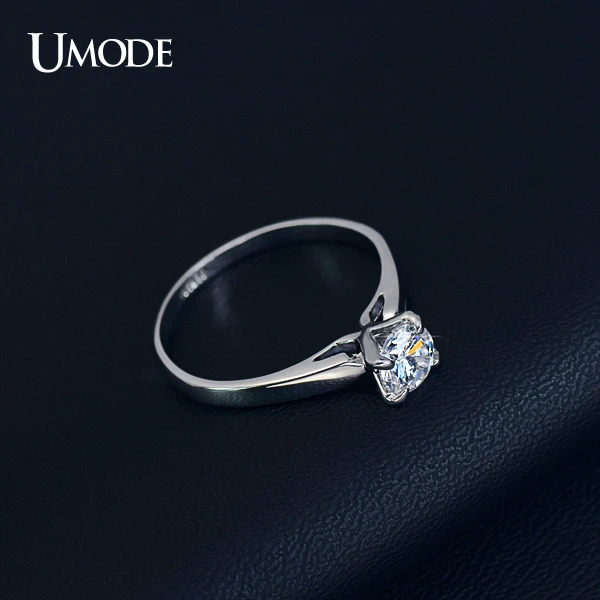 UMODE Распродажа женские обручальные кольца с покрытием из белого золота и 4