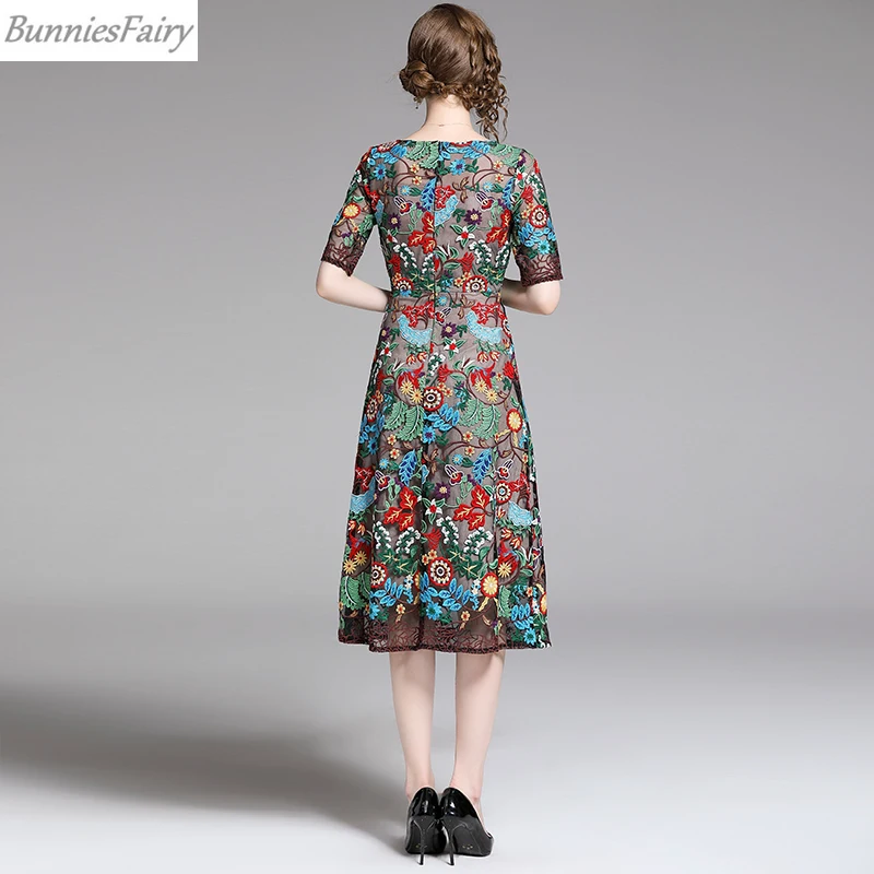 BunniesFairy 2019 летнее Новое тяжелое промышленное винтажное платье миди с цветочной