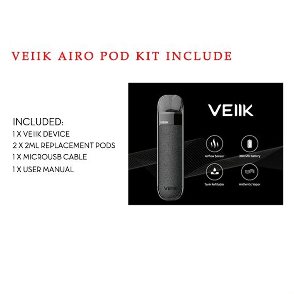 Вейп набор VEIIK Airo Pod 2 шт./лот электронная сигарета стартовый для вейпа с