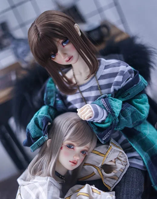 Зеленый BJD кукольная одежда для 1/3 1/4 1/6 MSD размер свободный зеленый верх клетчатая нижняя рубашка кукла аксессуары - Цвет: Зеленый