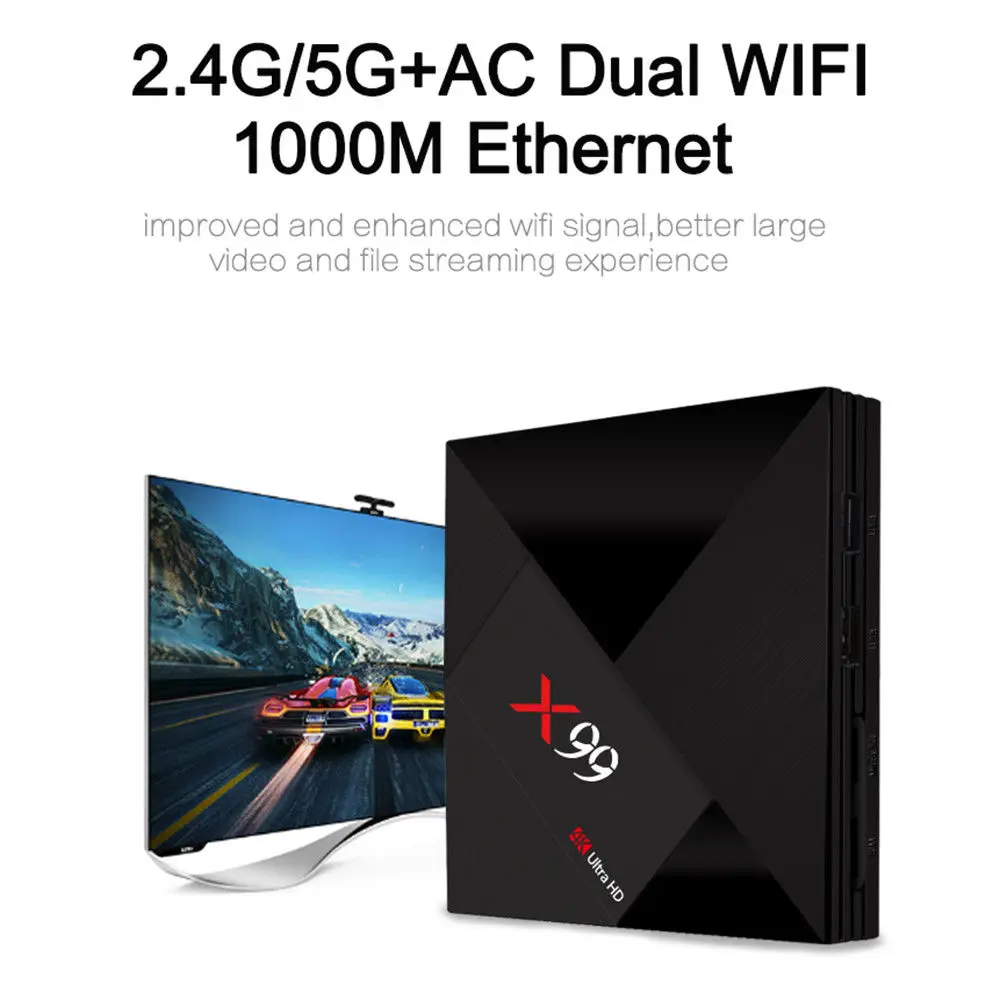10 шт. X99 4 К Ultra HD tv box Set RK3399 Android 7 1 ГБ + 32 3D Тип-C HDR BT4.1 2 г/5 г Двойной Wi-Fi устройства es |