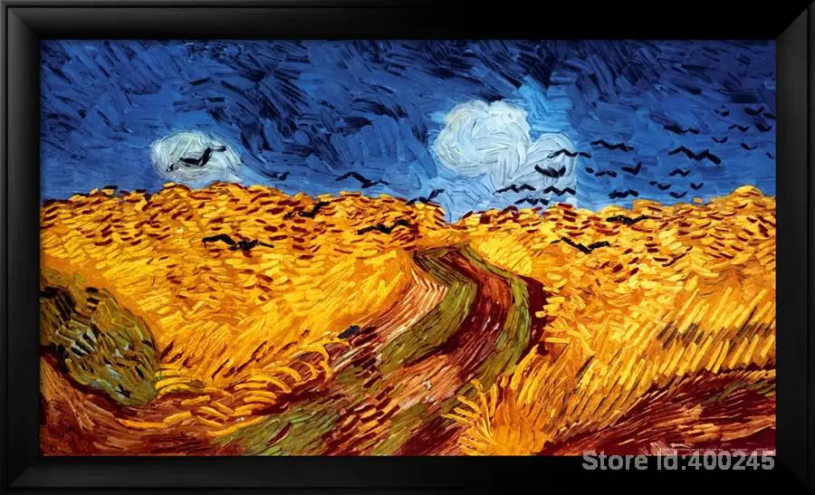 

modern art oil paintings Wheatfield with Crows Vincent Van Gogh Reproduction canvas Hand painted High quality