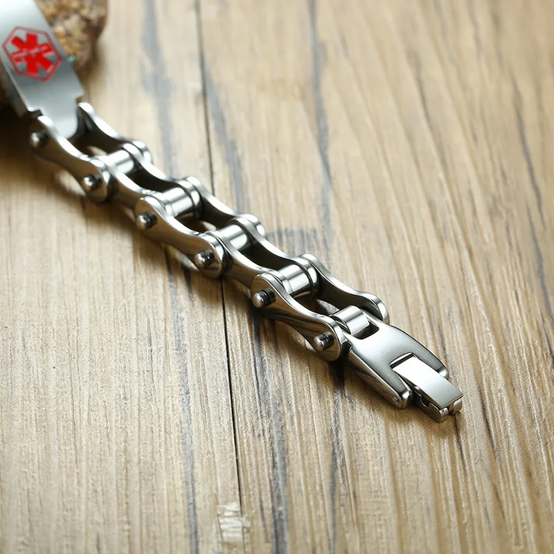 Мужской браслет из нержавеющей стали Vnox с гравировкой и названием болезни