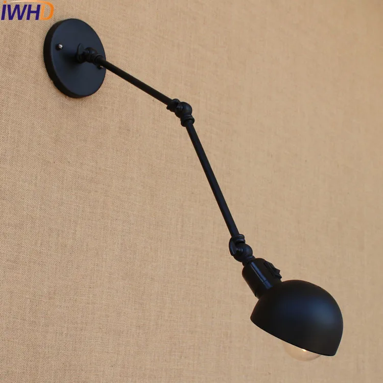 IWHD черный поворотный настенный светильник с длинным кронштейном светильники для