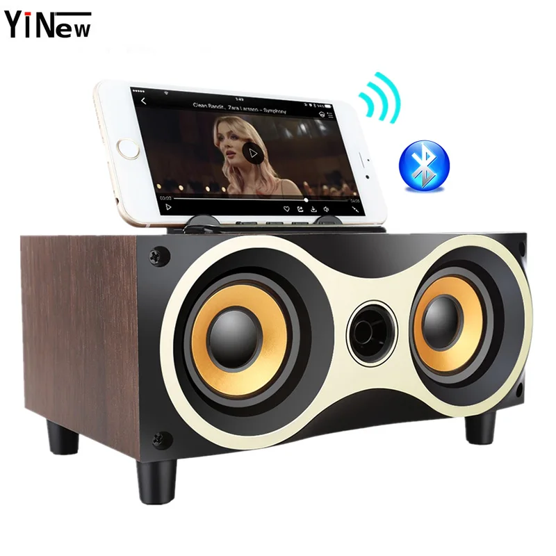 Деревянный беспроводной Bluetooth динамик портативный ПК телефон звуковая коробка