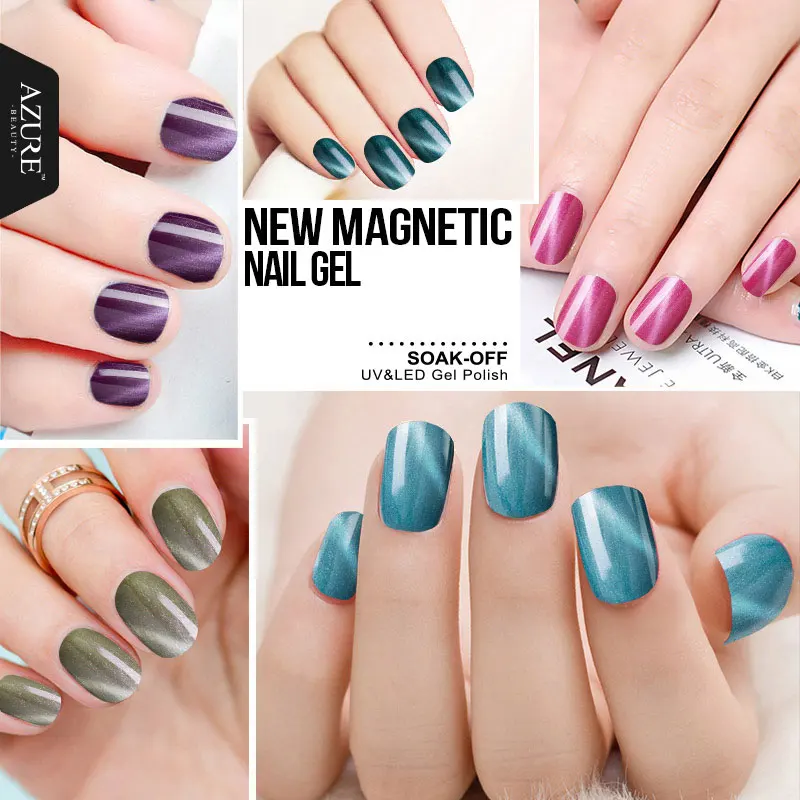 Лазурный красивый новейший Магнитный Цветной Гель лак для ногтей 3D Алмазный