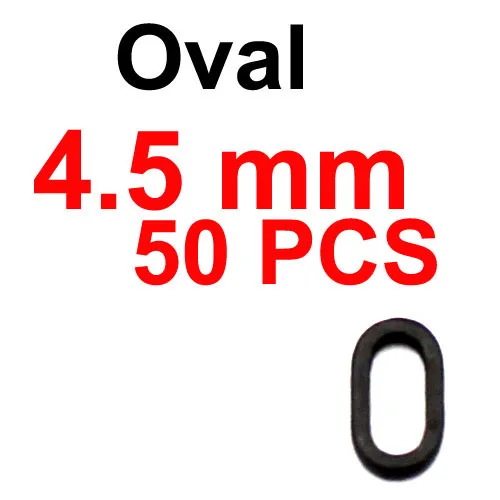 4.5 mm OVAL 50PCS 50 шт., аксессуары для ловли карпа, кольца для ловли карпа, антибликовые овальные выдувные кольца, матовые черные клеммные снасти - Цвет: 4.5 mm OVAL 50PCS