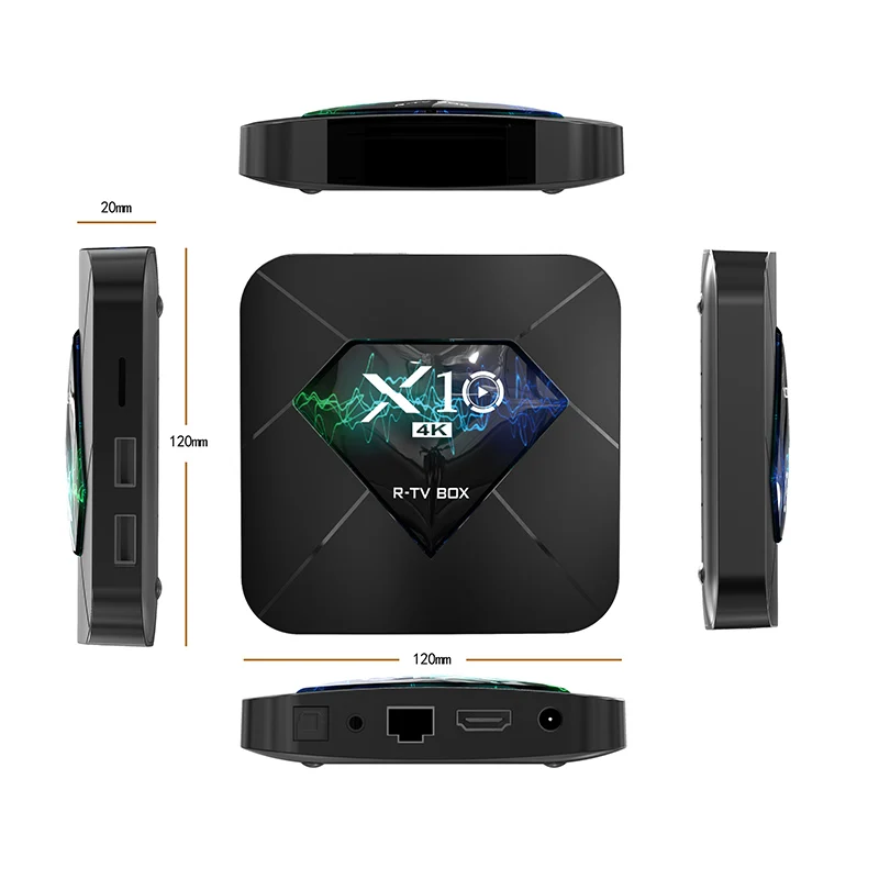 R TV BOX Smart X10 Box S905W четырехъядерный 2 ГБ 16 Android 7 1 OS WIFI H.265 HDR 3D 4K2k HD набор для