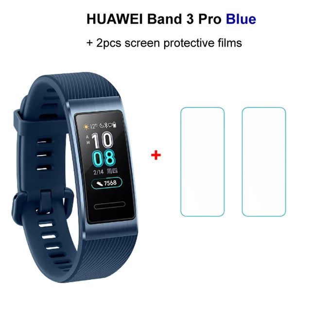 3pro blue n 2 films huawei Band 3/3 Pro, смарт-браслет, gps, металлическая рамка, Amoled, цветной сенсорный экран, датчик сердечного ритма, трекер сна - Цвет: 3pro blue n 2 films