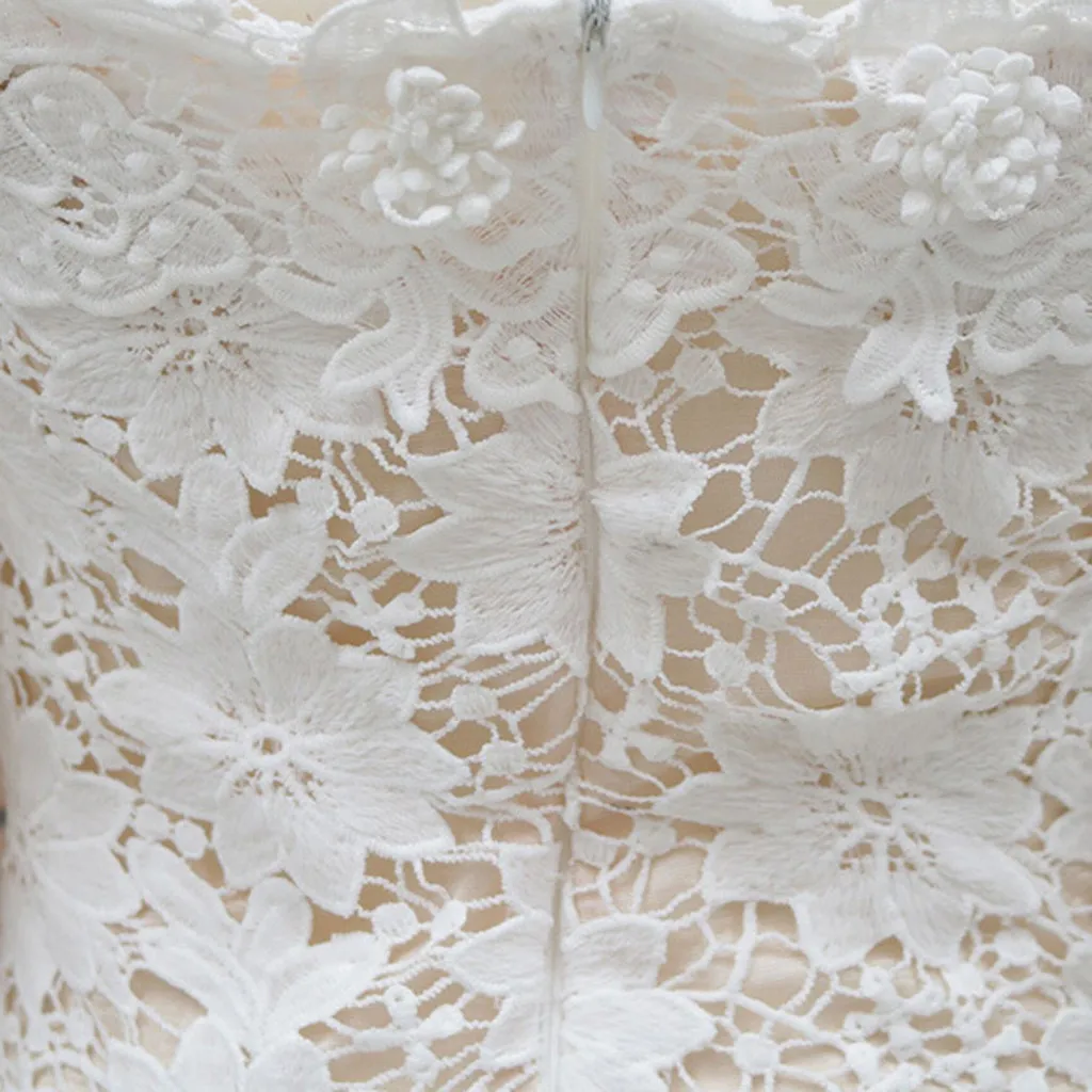 Летнее Сексуальное Женское повседневное Кружевное облегающее коктейльное