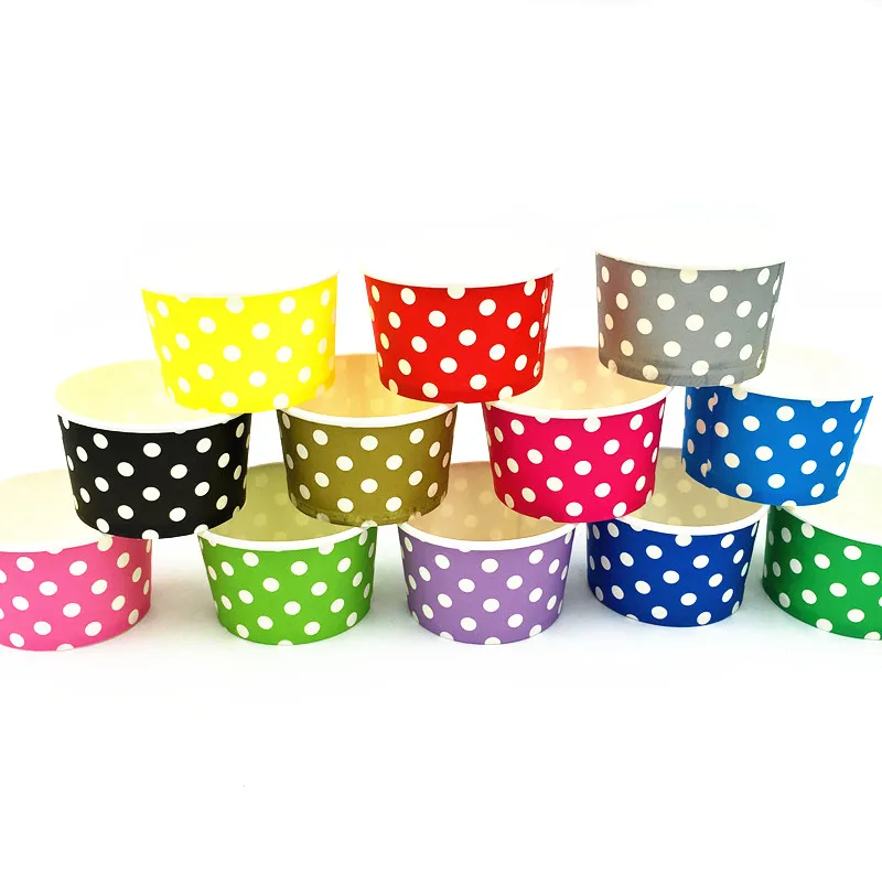 50 шт./лот чашки для мороженого в горошек одноразовые вечерние поставки с