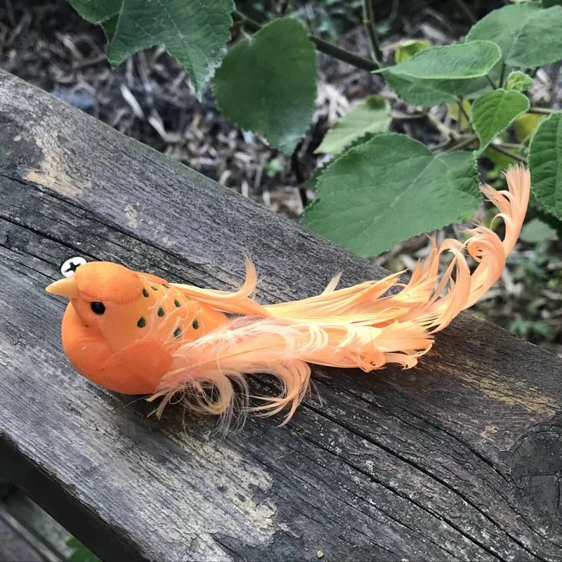 3 шт. декоративные птицы в желтый розовый оранжевый Искусственный Пена Перья птиц