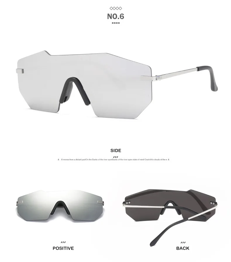 Новинка 2018 большие модные солнцезащитные очки в оправе женские без оправы ретро D