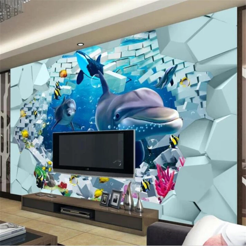 

beibehang Custom wallpaper large-scale high-end 3D mural background wall underwater world three-dimensional painting decoration