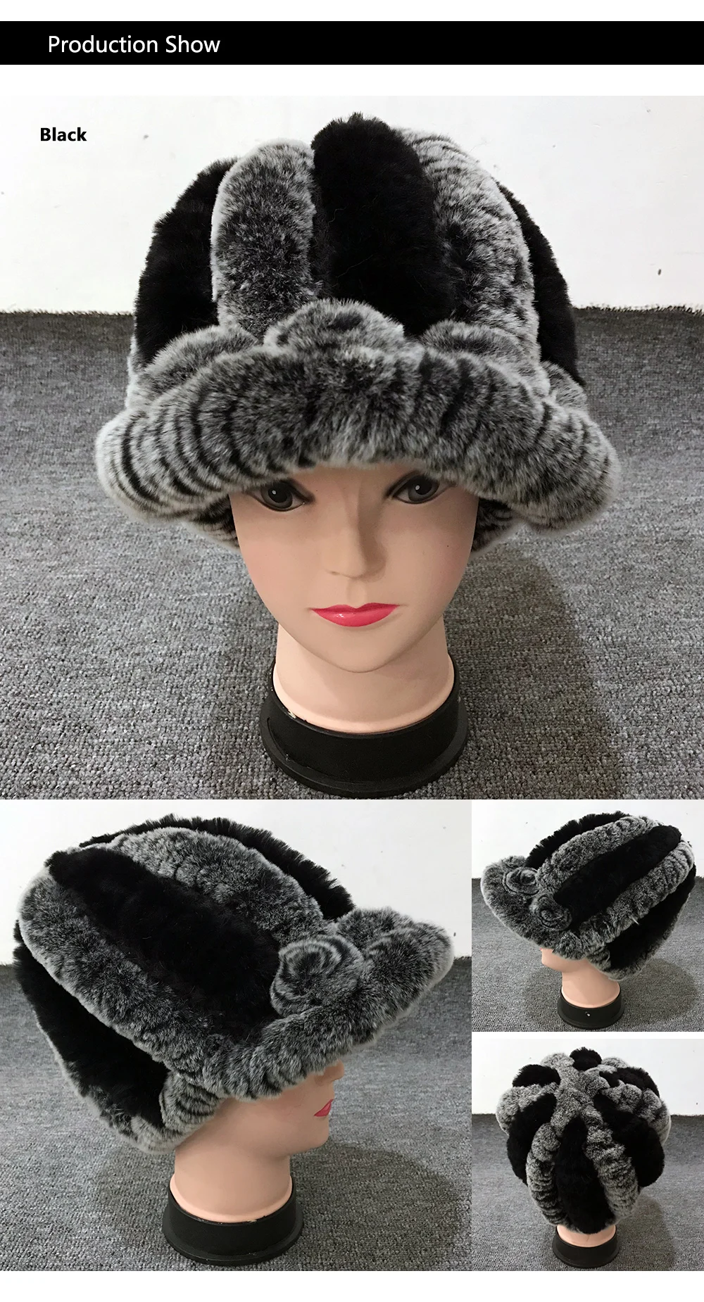 ST Jessi женская шапка натуральный вязаный Настоящий мех кролика шапка русская Толстая полоса теплая ветрозащитная gorra mujer зимняя шапка