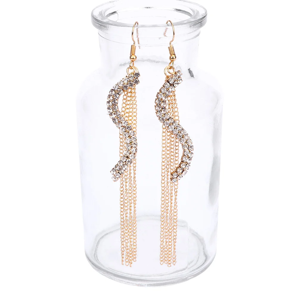 2019 деликатные длинные серьги для женщин спиральная S-образная цепочка Красивые