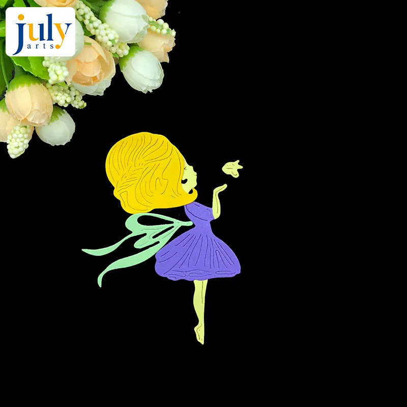 Julyarts Girl Flower Dress Metal Cutting Dies Scrapbooking Stencils Photo Album Decor Paper Card Making | Дом и сад