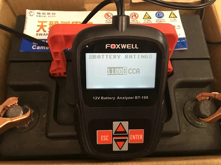 FOXWELL BT100 PRO 6 в 12 В автомобильный аккумулятор тест er для затопленного AGM гель 100 до 1100 CCA 200 AH Тест 6 в 12 Вольт Автомобильный анализатор