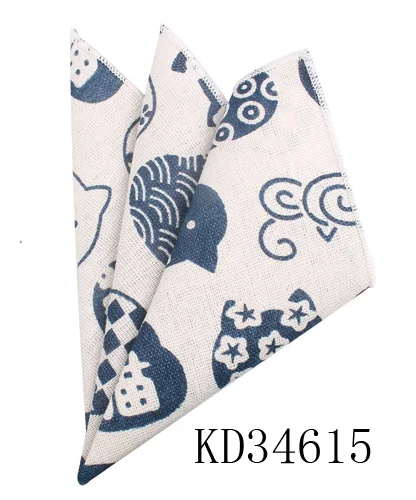 KD34615 Животное печати Карманный квадратный для мужчин женщин мультфильм полотенце для сундуков носовые платки для джентльменов мужские костюмы платок карман полотенце - Цвет: KD34615