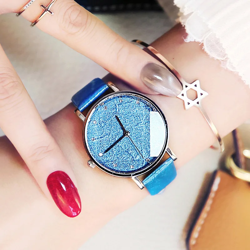 LSVTR Модные Простые Однотонная одежда Для женщин кварцевые часы Роскошные Rhinestone