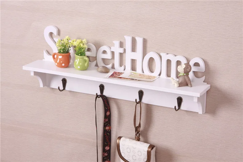 Sweetome белый деревянный крюк Clapboard настенная полка вешалка для украшения домашней