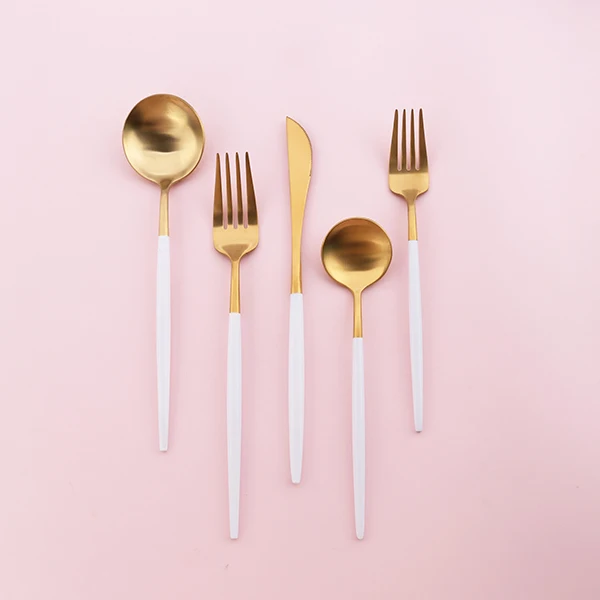 5pcs Best cuberterias acero inox 304 нержавеющая сталь tofok столовые приборы Таблица услуг комплект покрытый чехол bestekset стол ножи вилы ложка - Цвет: 5pcs