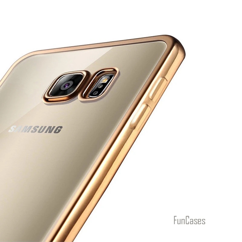 Роскошный кристально прозрачный чехол S7edge Прозрачный Ультра тонкий мягкий из