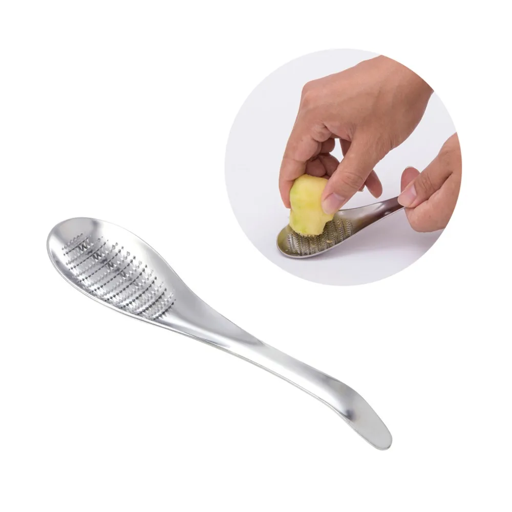Ложка-терка из нержавеющей стали для имбиря чеснока лимона терки зестера сыра