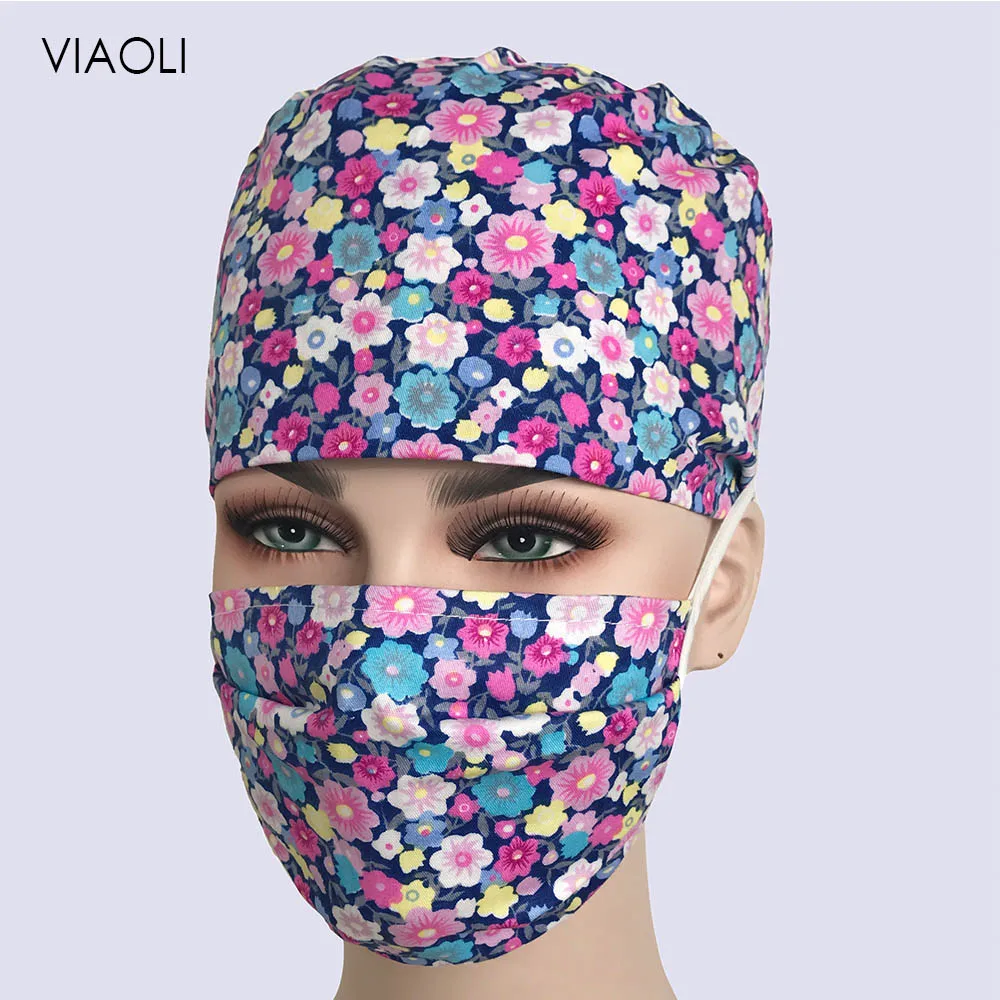 VIAOLI медицинские шапки красные хлопковые короткие/длинные волосы хирургический головной убор больничный доктор медицинская шляпа мужские шапки с маской