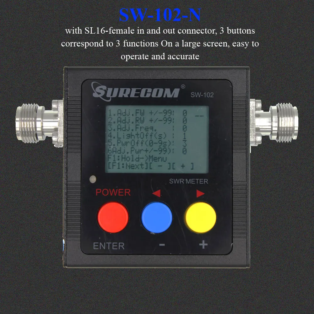 SURECOM SW-102 с тремя адаптерами 125-520 МГц цифровой VHF/UHF измеритель мощности и КСВ для автомобильного радио и хендхэнд радио SW102