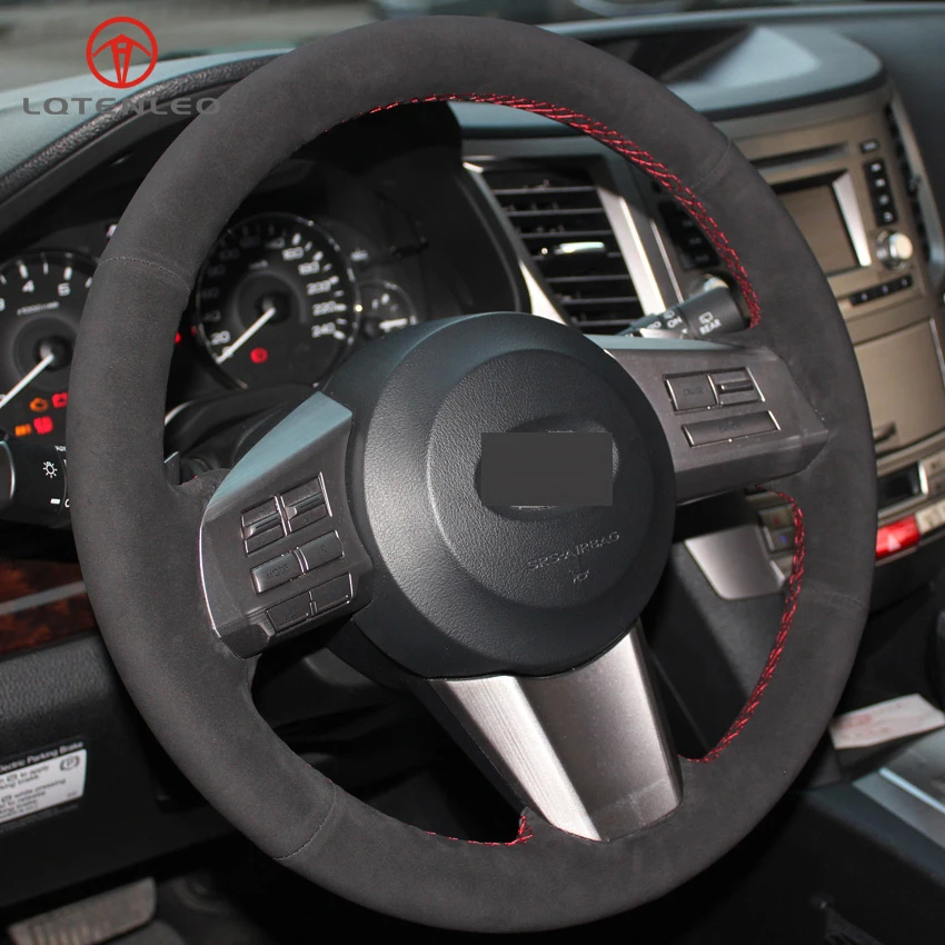 LQTENLEO черная замша DIY Ручная сшитая крышка рулевого колеса автомобиля для Subaru Outback 2010 2011 2012 Legacy 2009-2012